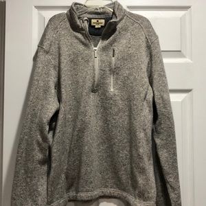 Woolrich light gray fleece quarter zip